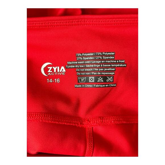 Zyia Active Leggings Womens 14 16 Red Royalty Stripe Light n Tight Hi Rise Gym - Picture 4 of 4
